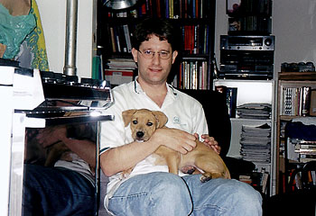 David Golumbia with his puppy